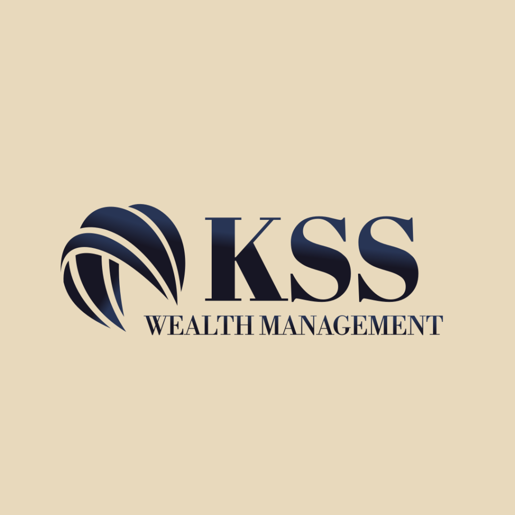 KSS Wealth Management logo in blue, on a beige background