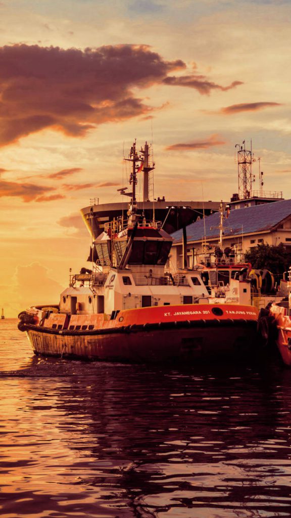 Cargo ship at the docks