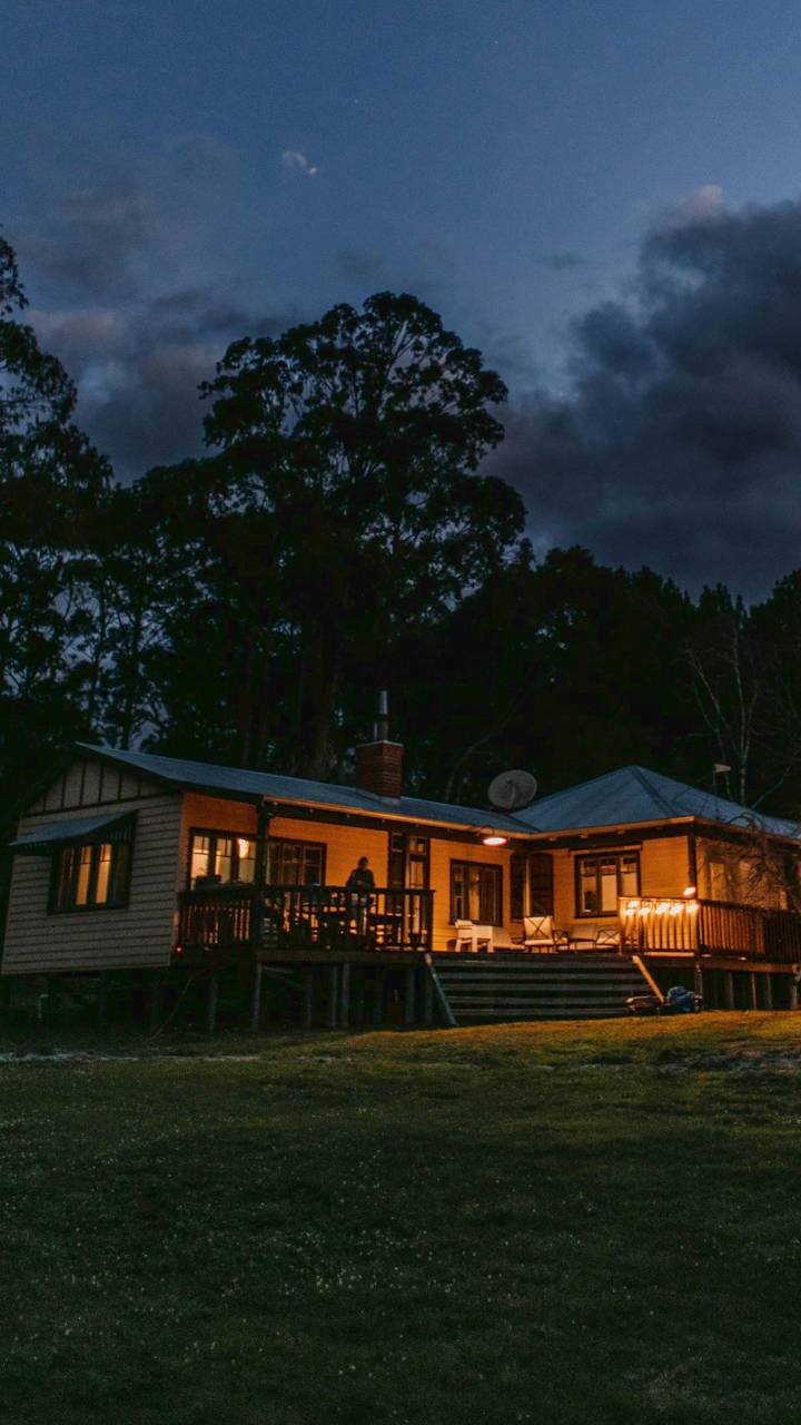 House in front of the woods