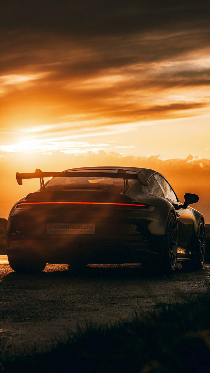 Silhouette of a Porsche car